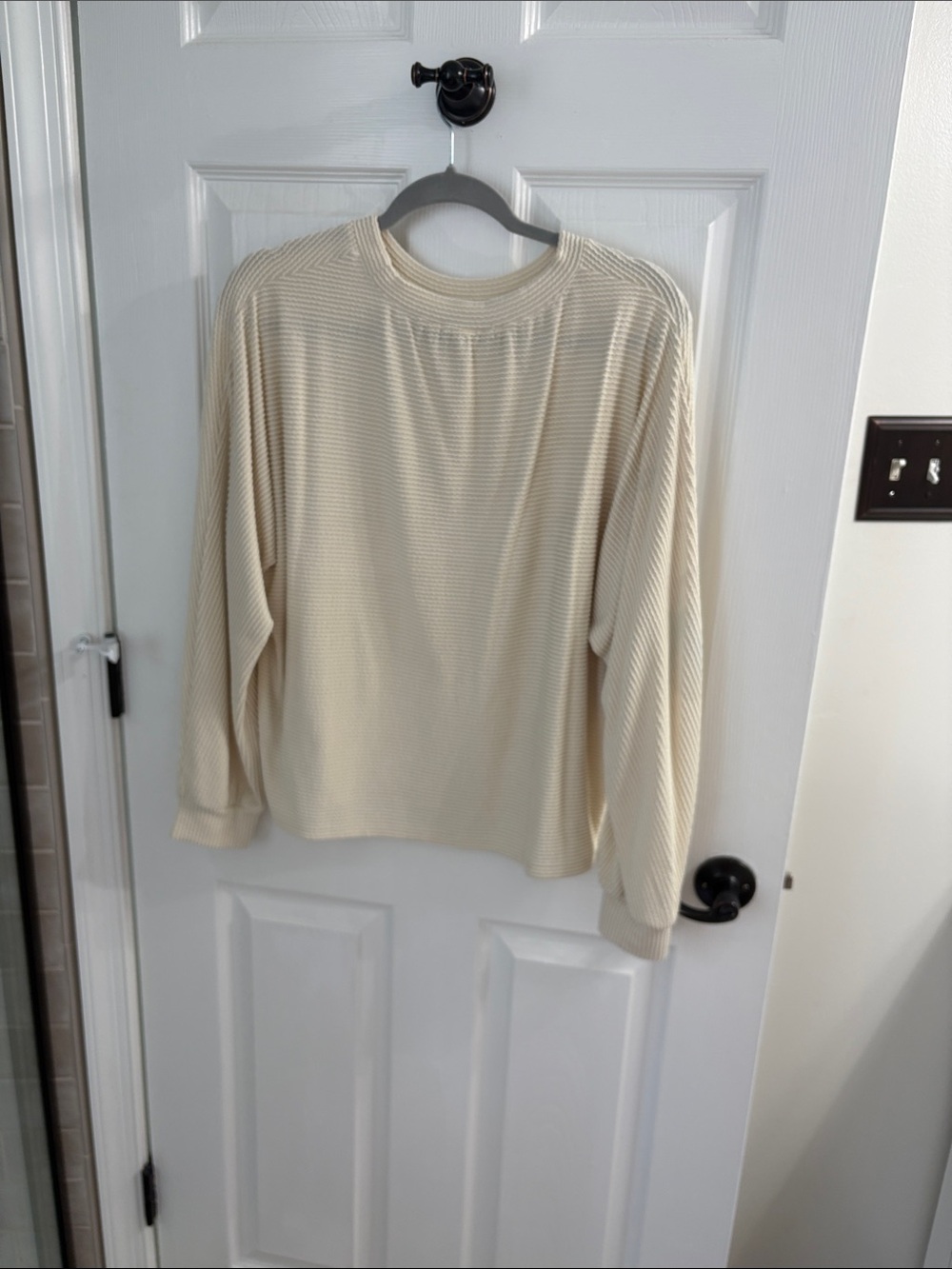 Cozy Cream Ribbed Crewneck Sweater